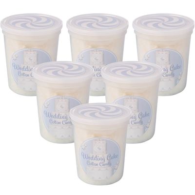 Wedding Cake Gourmet Flavored Cotton Candy (6 Pack) - Unique Idea for Holidays, Birthdays, Gag Gifts, Party Favors
