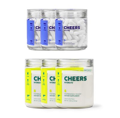 Cheers Classic Combo Restore Hydrate Rehydrate Feel Better After Drinking DHM, L-Cysteine, B-Vitamins, Electrolytes 12 Doses Each Liver Support Electrolyte Supplements