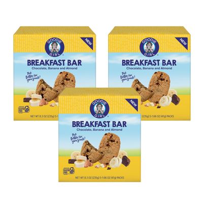 Goodie Girl Soft Breakfast Bar, Chocolate Banana and Almond Baked, Chewy, Gluten Free (3 Pack)