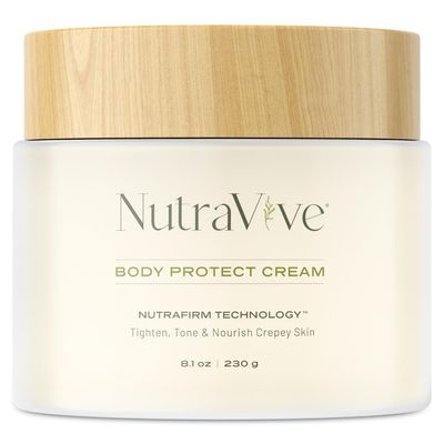NutraVive Body Protect Cream - Anti-Aging Crepey Skin Moisturizer, 8.1 Oz - Tighten, Tone Nourish Crepey Skin - Full Body Moisturizing Treatment - Boost Collagen Production Protect Skin Layers