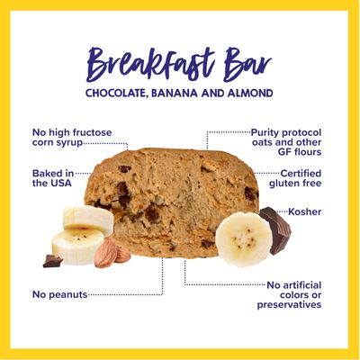 Goodie Girl Soft Breakfast Bar, Chocolate Banana and Almond Baked, Chewy, Gluten Free (3 Pack)