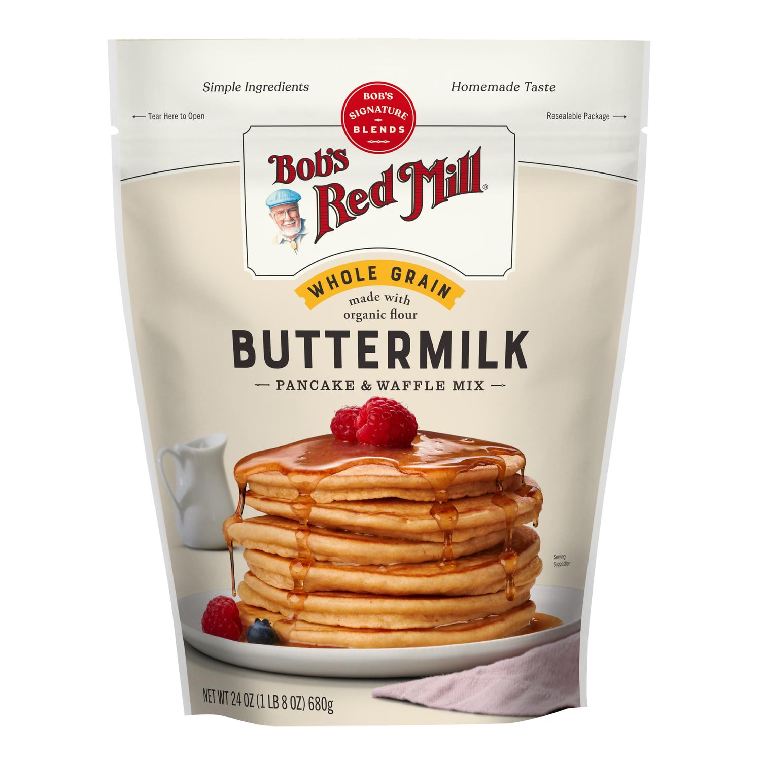 Bob&#39;s Red Mill Organic Buttermilk Pancake Waffle Mix, 24oz (Pack of 1) - Kosher