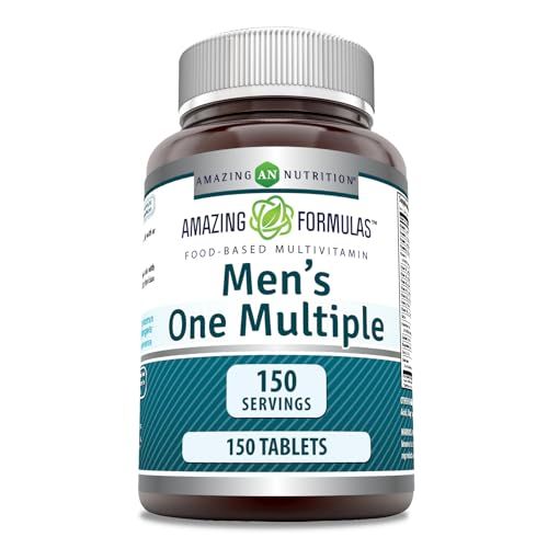 Amazing Formulas Men&#39;s One Multiple 150 Tablets Multivitamin Supplement for Men Perfect Blend of Vitamins, Minerals, 25 Million CFU Probiotics More Made in USA