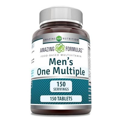 Amazing Formulas Men&#39;s One Multiple 150 Tablets Multivitamin Supplement for Men Perfect Blend of Vitamins, Minerals, 25 Million CFU Probiotics More Made in USA