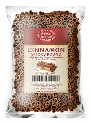 Spicy World Cinnamon Sticks 1.75 Pound Bulk Bag - 150 to 175 Sticks - Strong Aroma, Perfect for Baking, Cooking Beverages - 3 Inches Length - Cassia Saigon Cinnamon from Vietnam 28 Oz