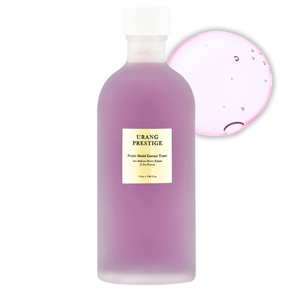 URANG Prestige Purple Shield Essence Toner, 3.88 Fl Alcohol-Free Premium Natural Organic Skin Care Contains Organic Balloon Flower Extract Tested for Anti-Aging Anti-Oxidant Cruelty-Free