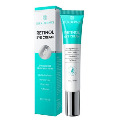 SLIKDERMIS Retinol Eye Cream for Dark Circles: Under Eye Cream for Reduce Wrinkles and Puffiness Lines Anti Aging - Eye Care Advanced Formula Night Cream 30ml