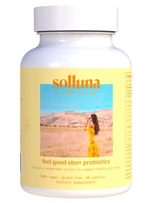 Feel Good SBO Probiotics - Soil Based Organisms (SBOs), Prebiotics, Postbiotics, Humic Acid, Shilajit, Chaga Turkey Tail Mushroom for Digestion - Solluna by Kimberly Snyder (60CT) Vegan Non-GMO