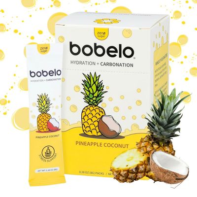 Bobelo Self Carbonating Hydration Packets Low Calorie Drink Mix, Electrolytes Powder Packets Keto Friendly, Sugar Free Water Enhancer Soda Sparkling Water Alternative Tropical Bliss(30ct)