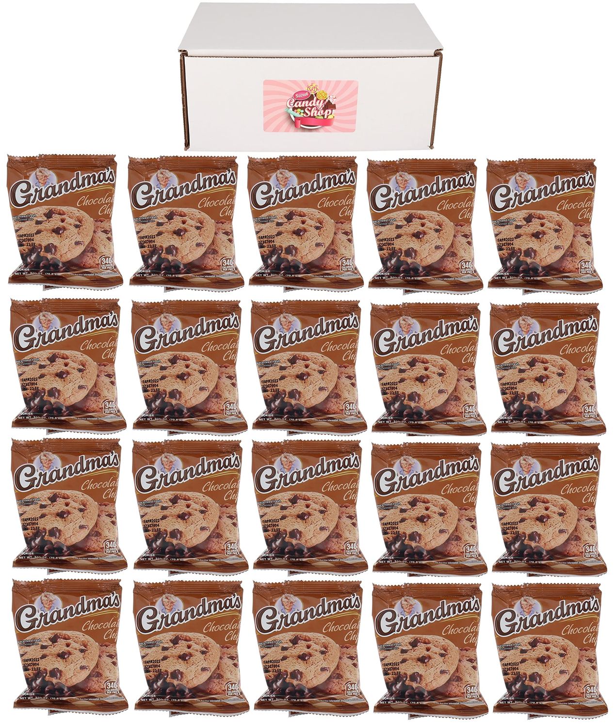SECRET CANDY SHOP Gift Box for Grandma&#39;s Cookies In Box (Pack of 20, Total of 40) (Chocolate Chip)