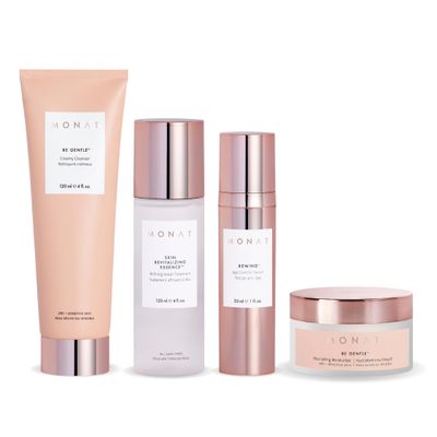 MONAT BE GENTLE System - Nourishing Skincare System with Gentle Cleanser Revitalizing Essence Anti-Aging Nectar Gentle Moisturizer - Powerful Blend of Natural Ingredients - Sensitive Skin Friendly