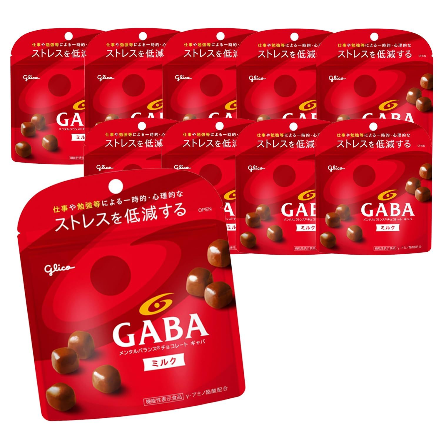 Glico mental balance chocolate GABA lt; Milk gt; stand pouch 51g 10 bags