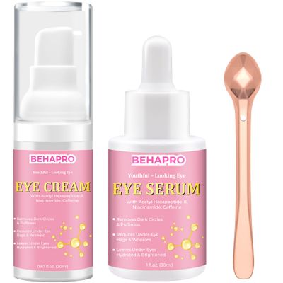 Caffeine Eye Cream,Dark Circles Under Eye Treatment For Puffiness And Bags Under Eyes Wrinkles Dark Circles wEye Serum Eye Roller,Eye Cream Eye Care,Eye Bag Remover Puffy Eyes Treatment Products