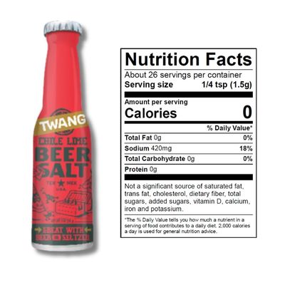 Twang Beer Salts Pocket Size Bottles Gift Pack of 1-1.4 oz Bottles (Pack of 3, Chili Lime)