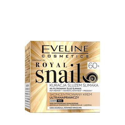 EVELINE COSMETICS Royal Snail Royal Snail Concentrated Ultra-Repair Cream 60 with Snail Mucin Matrixyl Synthe 6 - Anti-Wrinkle, Brightening Firming Face Cream for Women, 50ml