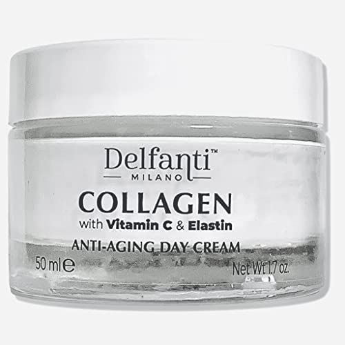 Delfanti-Milano COLLAGEN with VITAMIN C ELASTIN Sculpting Lifting Anti-Aging Day Cream Face and Neck Moisturizer Made in Italy