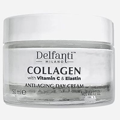 Delfanti-Milano COLLAGEN with VITAMIN C ELASTIN Sculpting Lifting Anti-Aging Day Cream Face and Neck Moisturizer Made in Italy