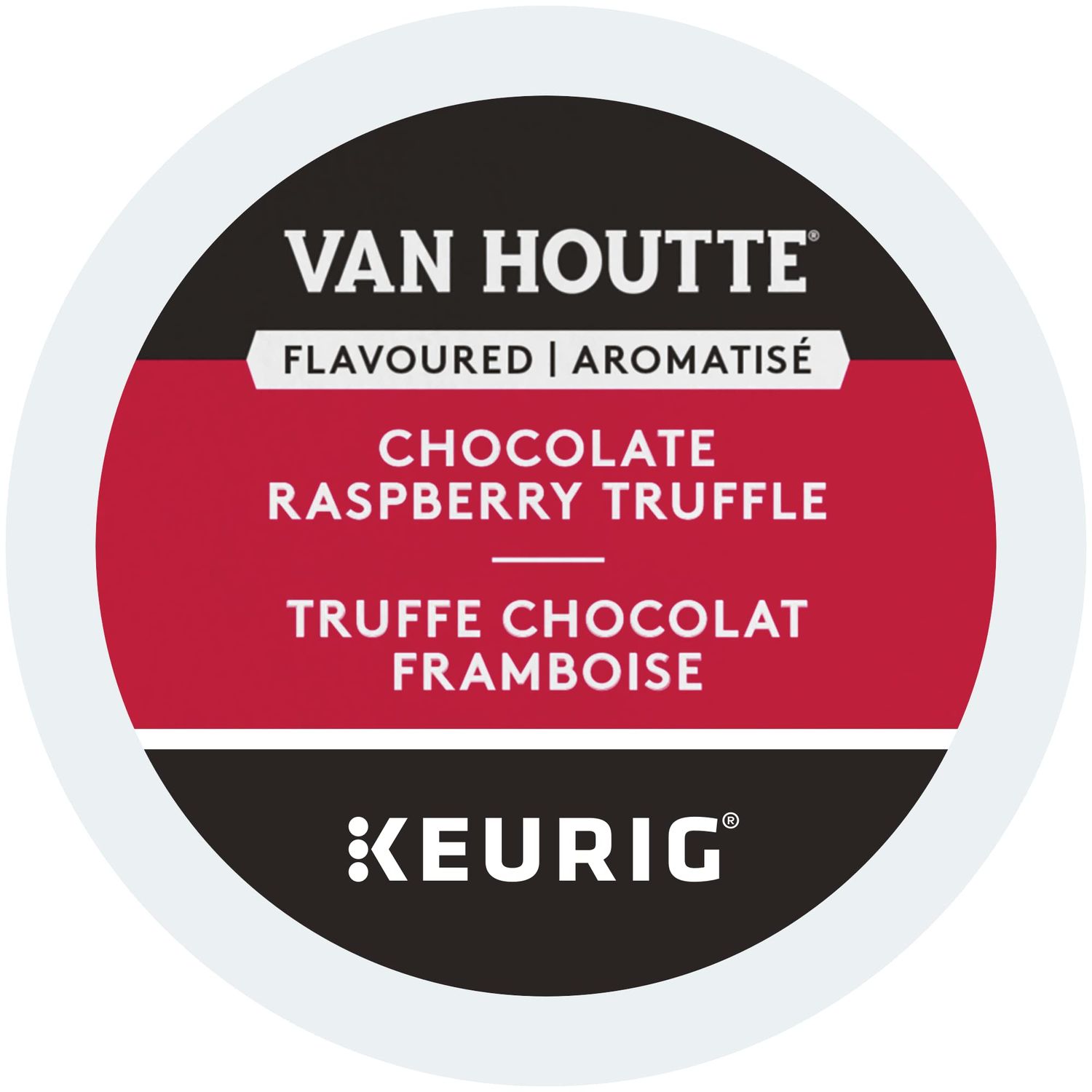 12 Pack Single Serve Van Houtte Chocolate Raspberry Truffle Light Roast Coffee K-Cup Pods