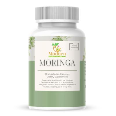 Moringa Capsules - 100 Pure Moringa Oleifera Leaf Powder, Non-GMO, Gluten-Free, 1500mg Per Serving - Green Superfood Supplement for Energy, Metabolism Immune Support (60 Capsules)