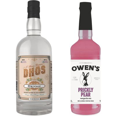 Dh s Handcrafted Non-Alcoholic Orange 750 ML Bottle w Owen s Mixers Prickly Pear 32 OZ Bottle - Keto-Friendly, Zero Sugar, Zero Calories, Zero Proof - Perfect for Mocktails - Made in USA
