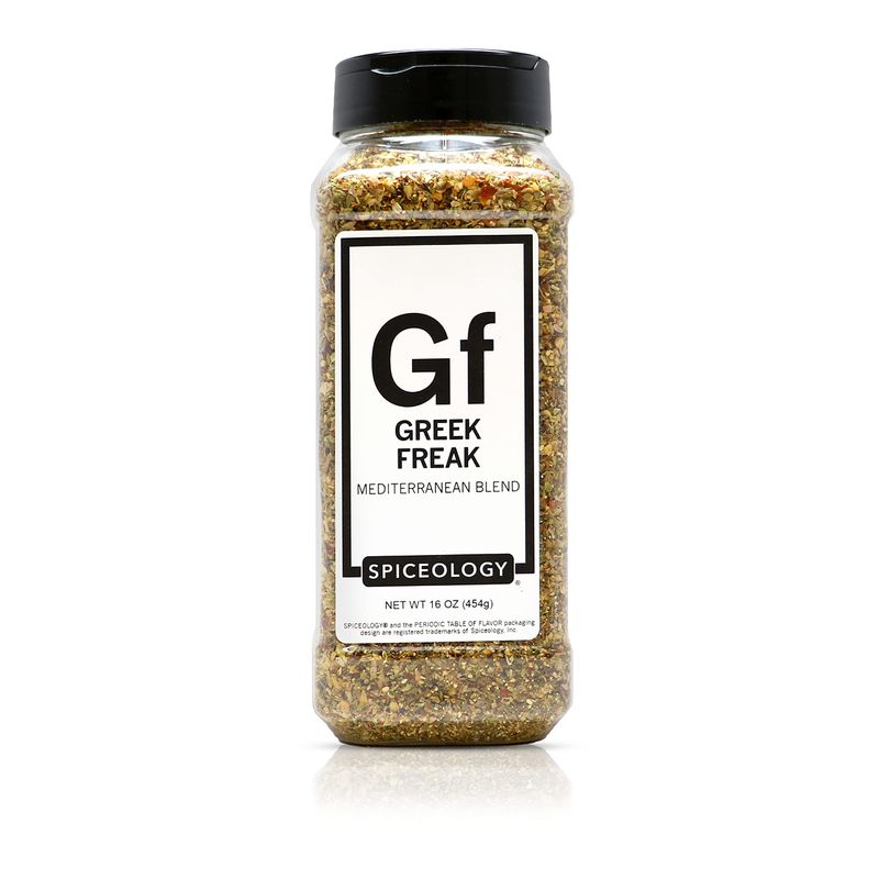 Spiceology - Greek Freak Mediterranean Seasoning - Greek Herbs Spices for Chicken, Potatoes, Salad, Gyros, Pasta Pizza - Fresh-Ground, Chef-Crafted Mediterranean Blend - 16 oz
