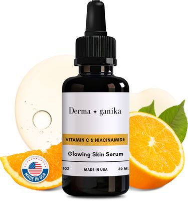 Derma ganika Vitamin C Niacinamide Serum - Made in USA Brightening Rejuvenating Face Serum Boosts Collagen, Evens Skin Tone, and Reduces Dark Spots