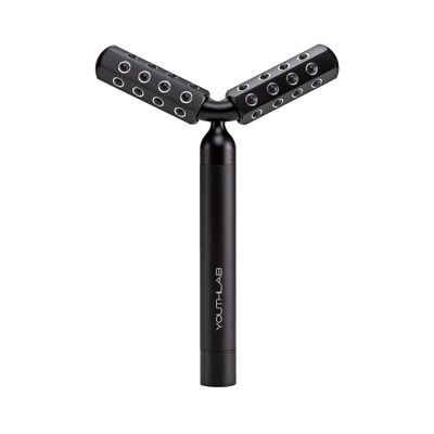 YOUTHLUX Revolution Roller - Germanium Stone Uplifting FaceBody Beauty Massage ToolRollerWand for Skin TighteningFirming, De-Puffing, Anti-Aging (Black)