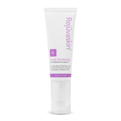 Rejuvaskin Facial Moisturizer With Revita-D Complex, Daily Face Moisturizer for Dry Skin, Reduces Wrinkles, Non-Greasy Hydrating Cream for Men Women, Paraben-Free, 1.7 oz
