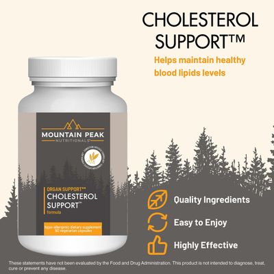 Mountain Peak Nutritionals Cholesterol Support - Helps Support Healthy Cholesterol Levels - Artichoke Extract - Hypoallergenic Dietary Supplement (90 Vegetarian Capsules)