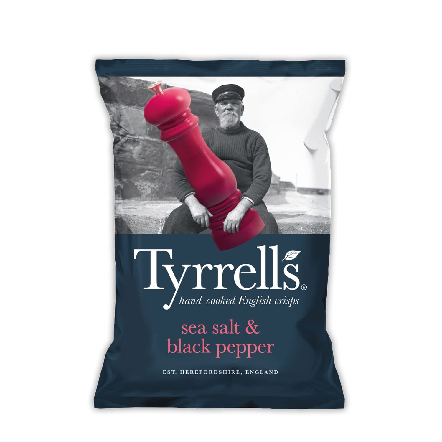Tyrrells Chips Sea Salt Crushed Black Pepper 150 g