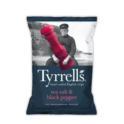 Tyrrells Chips Sea Salt Crushed Black Pepper 150 g
