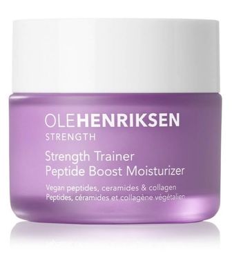 Ole Henriksen Strenth Trainer Peptide Boost Facial Moisturizer with ceramides and collagen Full Size UNBOXED 1.7 fluid ounces 50 milliliter Jar