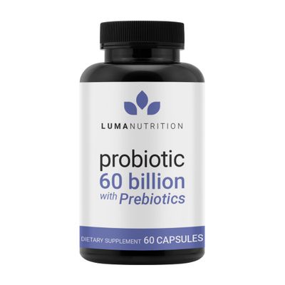 Luma Nutrition Probiotics 60 Billion CFU with Prebiotics - Probiotics for Women and Men - Formulated for Digestive Enzyme Health - Vegan Gluten-Free - 60 Capsules