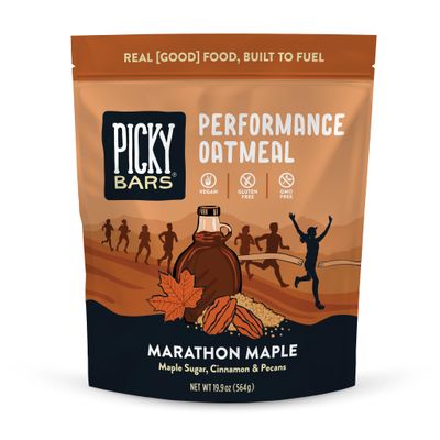 Picky Bars Picky Oats Performance Oatmeal with Protein, Marathon Maple, 19.9 Oz (8 Servings)