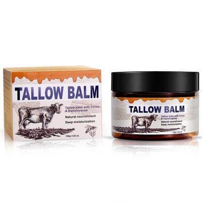 YURHERSU Tallow Balm, Skin Deep Moisturizing Cream with Honey, Fast Absorbing Non-sticky Smooth Nourishing Skin Mild All Day Hydration Dry Skin for Face Body Lip
