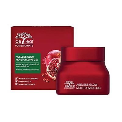 DE LEAF THANAKA Pomegranate Ageless Anti Aging Gel Fast Absorbing Smooth Moisturizer Moisturizing Hydrate Hydrating Face Facial Soothing Rejuvenating Gel Youthful Glow Skin Care, 1.3 Fl Oz 40 ml