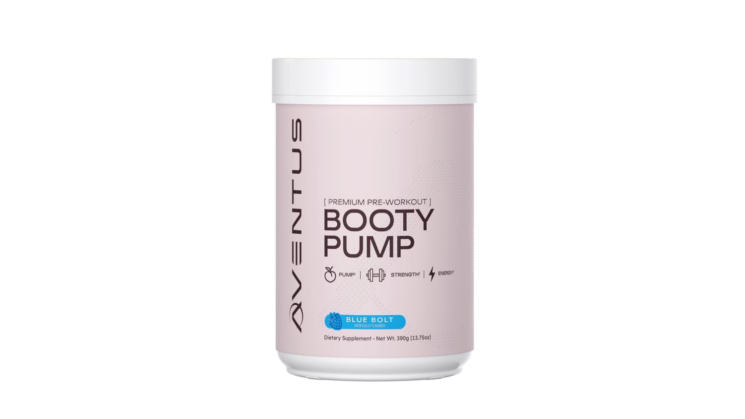 Aventus Booty Pump Pre-Workout Powder Pump, Strength and Energy with Collagen, Creatine, Caffeine and More, 30 Servings (30 Servings, Blue Bolt)