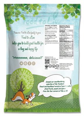 Food to Live Organic Oat Bran, 6 Pounds - Non-GMO, Kosher, Raw, Vegan, Bulk, High Fiber Hot Cereal, Milled from High Protein Oats