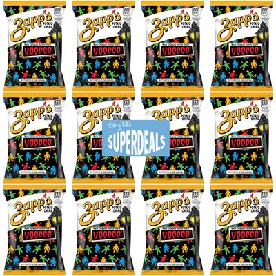 Zapp&#39;s Potato Chips, VooDoo Flavor New Orleans Kettle Style, 1.5 oz Pack of 12 bundled by SUPERDEALS with mystery gift
