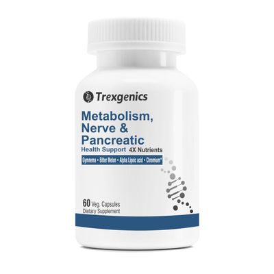 Trexgenics Metabolism Support with GYMNEMA 75 Gymnenic Acid 150 mg, Bitter Melon 5 Bitters 150 mg, Chromium Alpha LIPOIC ACID150mg(60 Vegan Capsules) (Pack of 1)