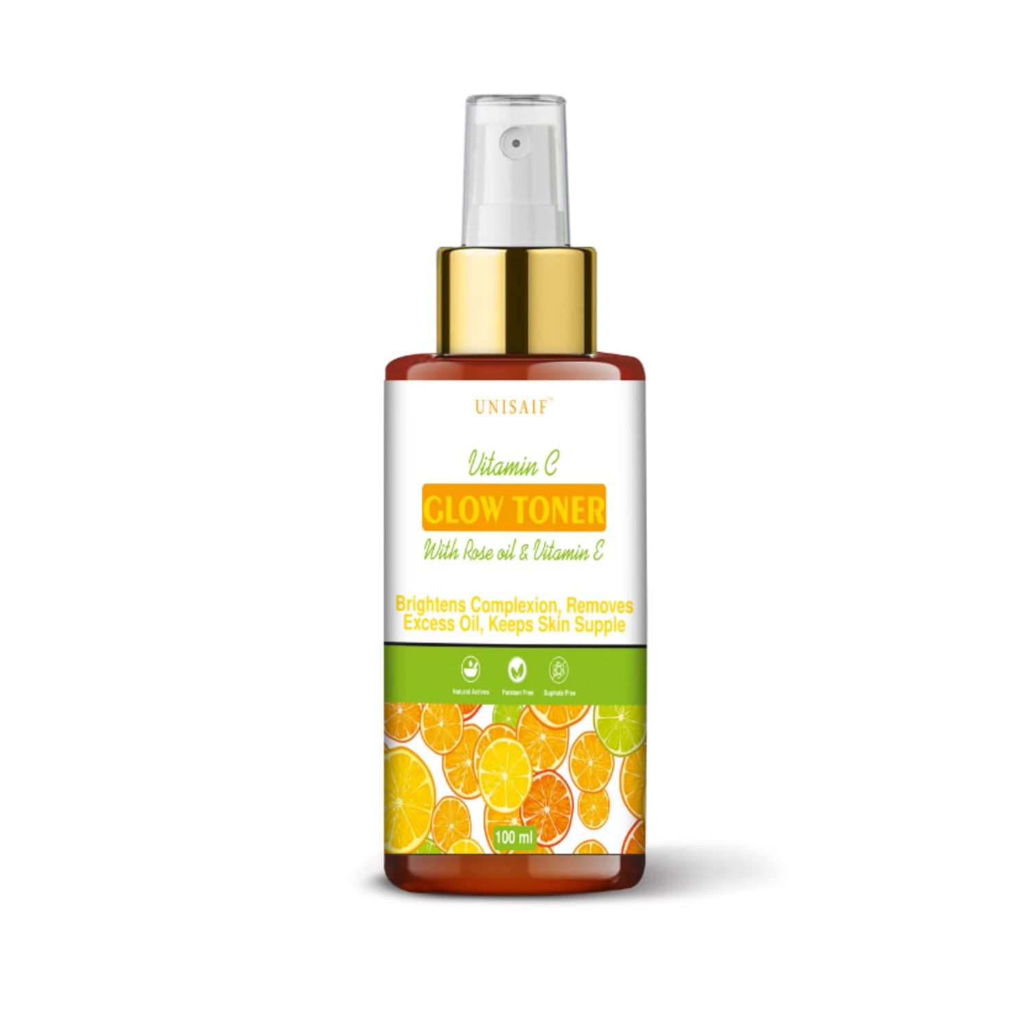 Unisaif Vitamin C Toner for Face - Vitamin C Glow Sensitive Skin Toner Facial Toner for Brighter Smoother Skin Face Toner for Women Men (3.38Fl oz 100 ml)