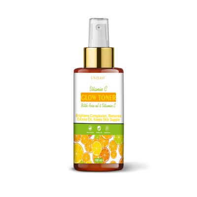 Unisaif Vitamin C Toner for Face - Vitamin C Glow Sensitive Skin Toner Facial Toner for Brighter Smoother Skin Face Toner for Women Men (3.38Fl oz 100 ml)
