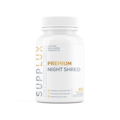 PREMIUM Night Shred - Bed Time Weight Loss Pills for Women Fat Burner for Men - Sleep Aid, Appetite Suppressant, Metabolism Booster 16 Research Backed Ingredients for Sleep, Relaxing - 60 Capsules