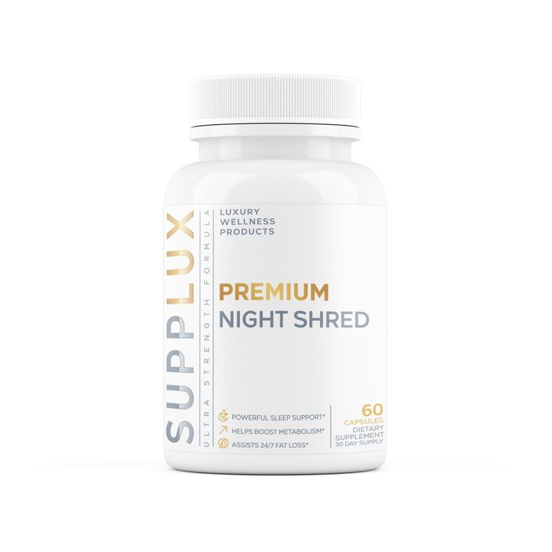 PREMIUM Night Shred - Bed Time Weight Loss Pills for Women Fat Burner for Men - Sleep Aid, Appetite Suppressant, Metabolism Booster 16 Research Backed Ingredients for Sleep, Relaxing - 60 Capsules