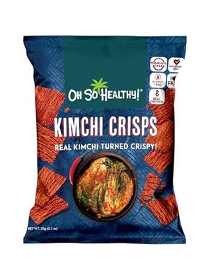 osh! Oh So Healthy, Baked Veggie Crisps, Chips, Snacks, Kimchi, Nappa Cabbage (Case of 8x20gr0.7oz)