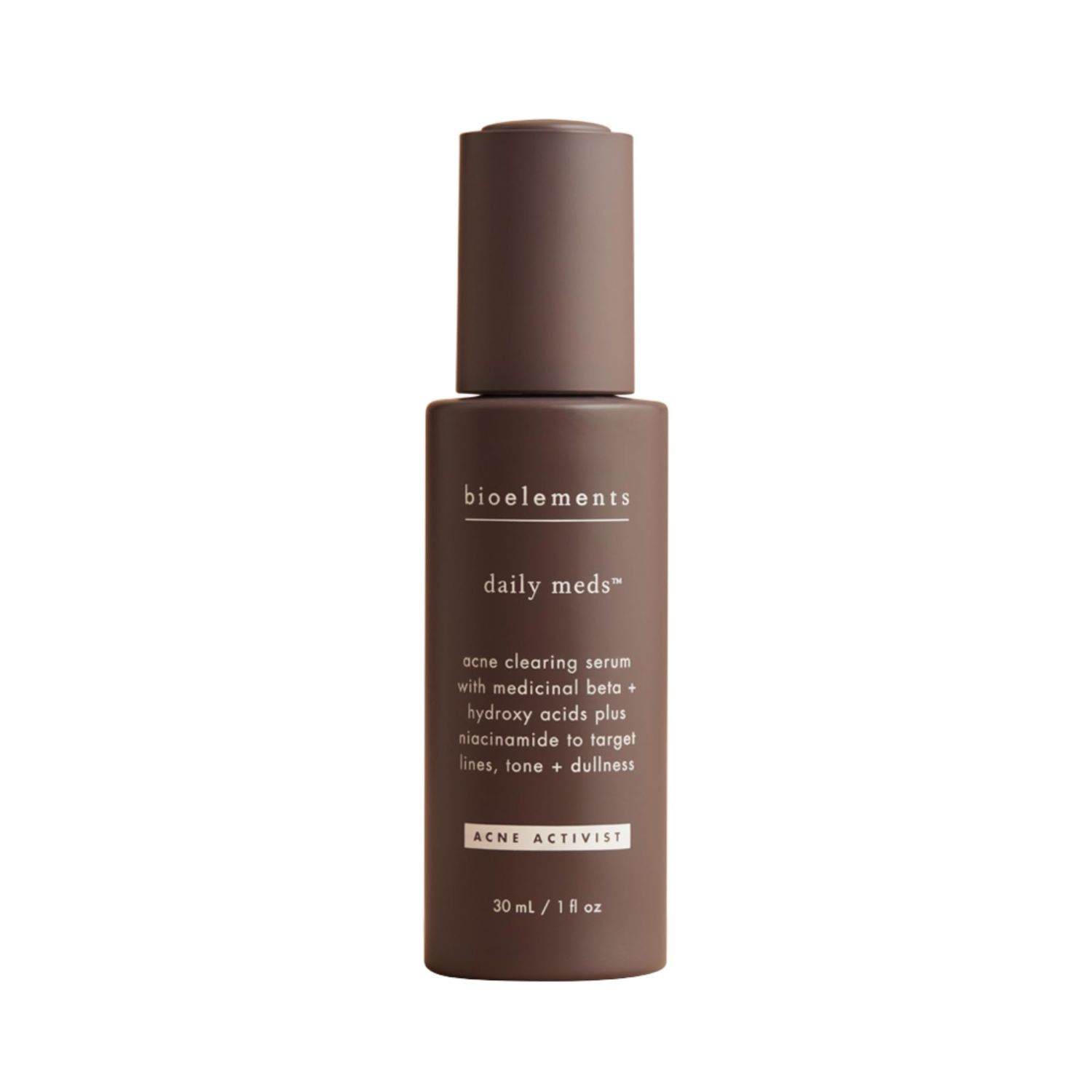 Bioelements Daily Meds - 1 fl oz - Acne Clearing Serum with Medicinal Beta Alpha Hydroxy Acids and Niacinamide to Target Lines, Tone Dullness - Vegan, Gluten Free - Never Tested on Animals