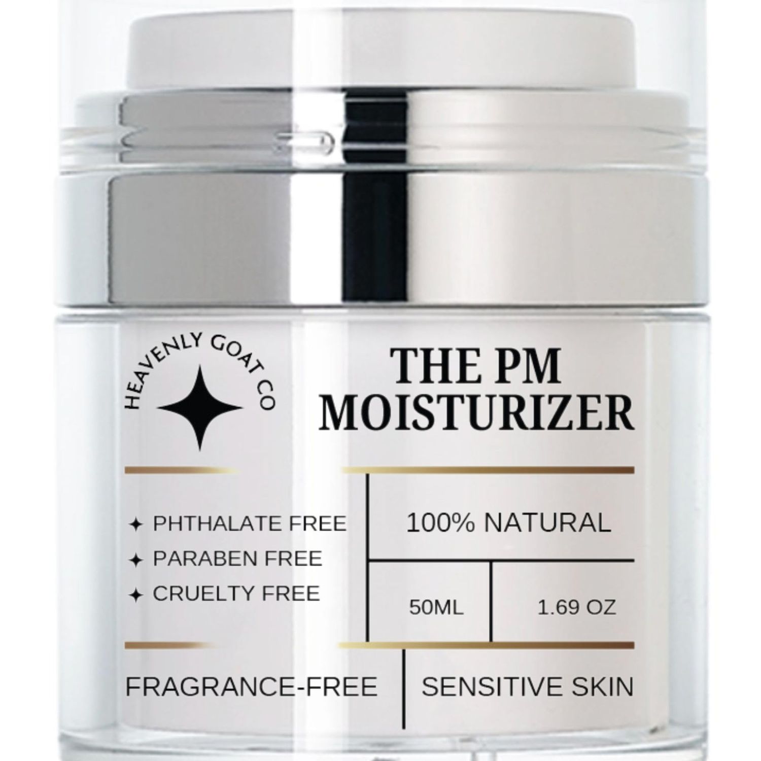 LuxeJoie Heavenly Goat The PM Moisturizer 1.69 oz Goat Milk Night Cream, Microbiome Skincare, Prebiotic, Probiotic, Ceramides