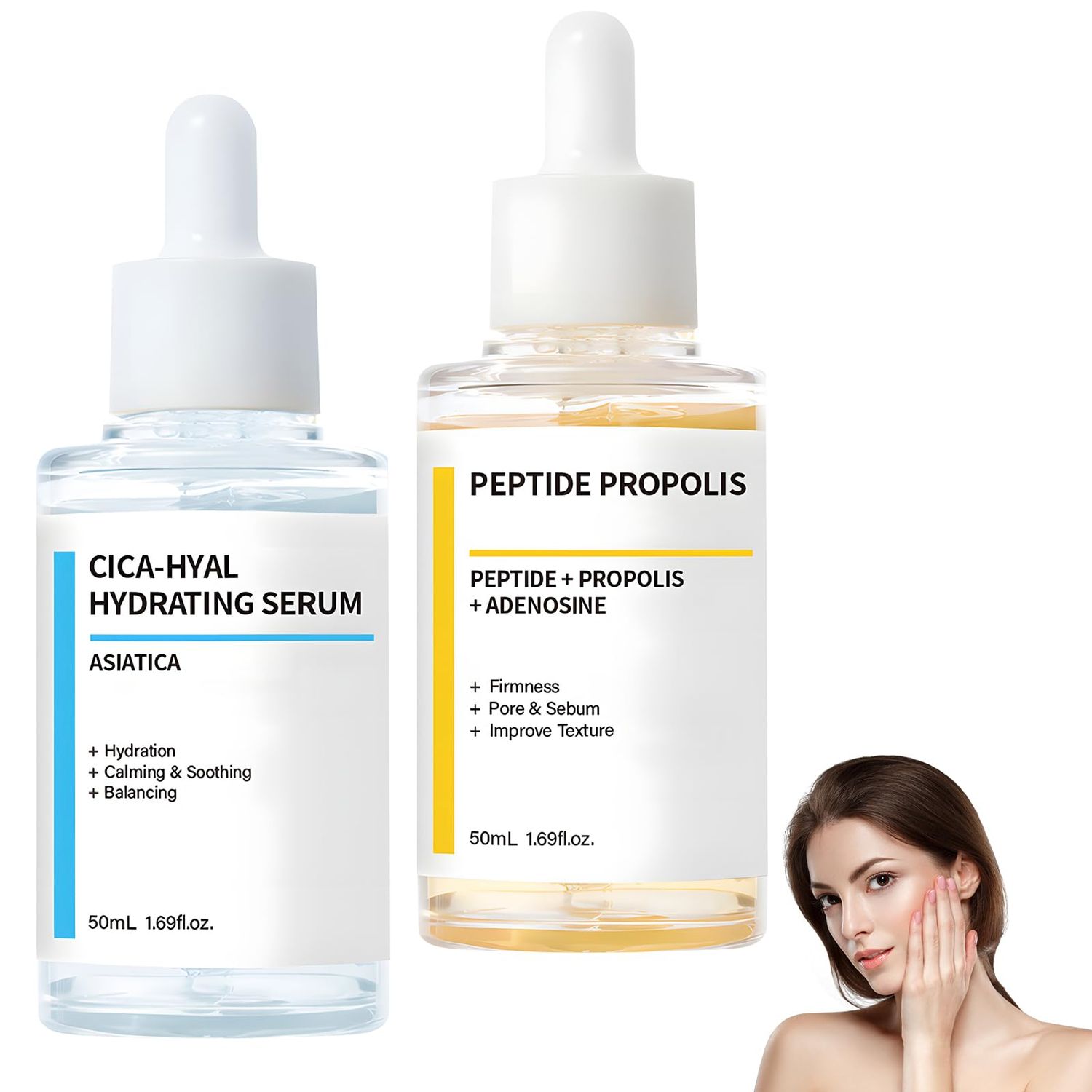 2PCS Hydration Wrinkle Renewal Serum, Peptide Propolis Complex, Anti Aging Facial Serum, Deep Moisturizing and boosts skin elasticity, Suitable for All Skin Types