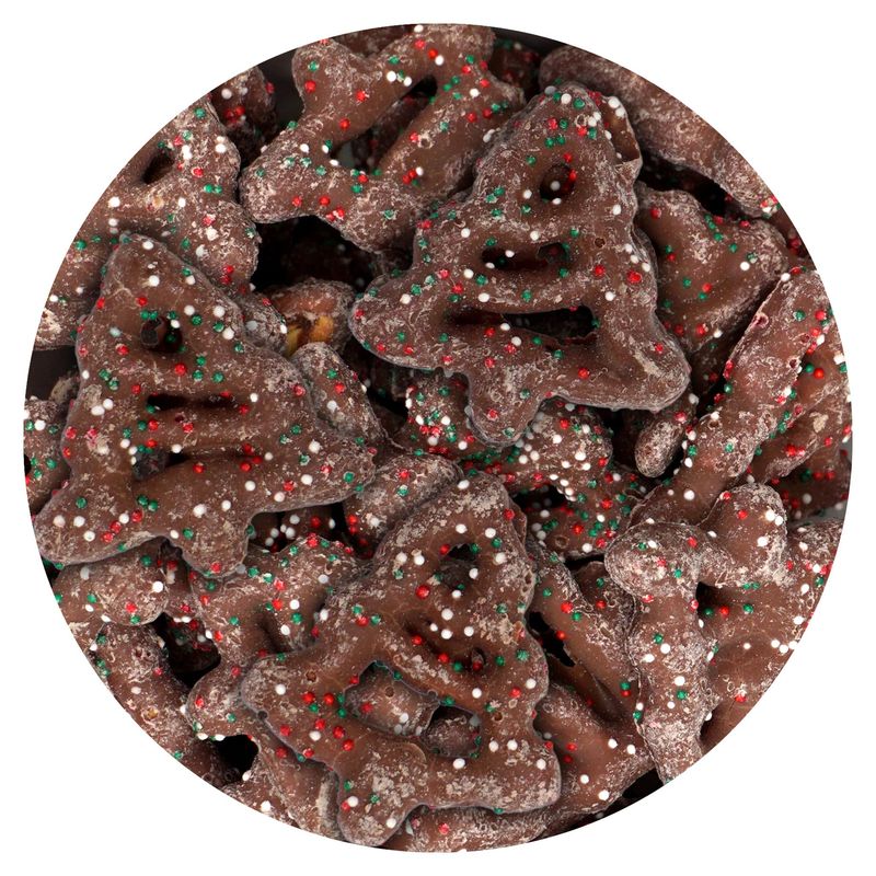 Milk Chocolate Covered Pretzel Christmas Trees 1 Pound Bulk Bag Chocolate Pretzels, Christmas Chocolates