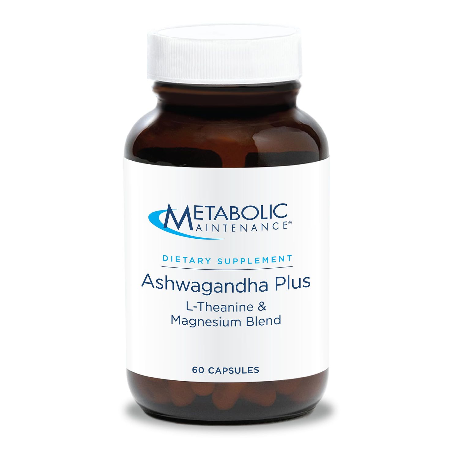 Metabolic Maintenance Ashwagandha Plus - 120mg Shoden Ashwagandha Extract 35 Concentrate to Promote Calm and Focus with Magnesium Bisglycinate L-Theanine (60 Capsules)